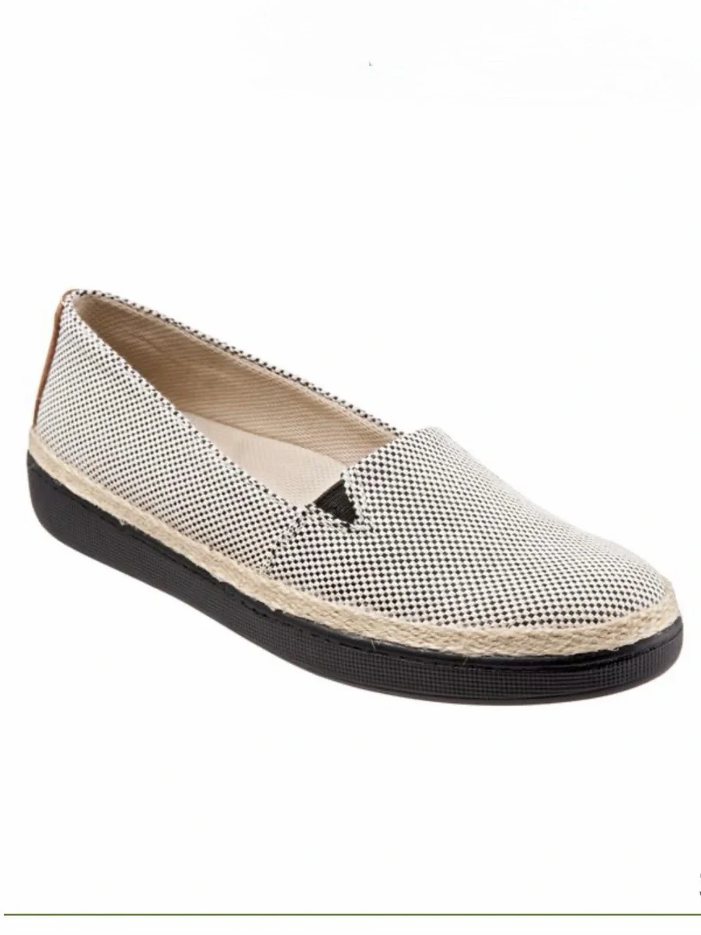 Trotters White and Black Woven Espadrille Slip-On size 9.5 NWOT